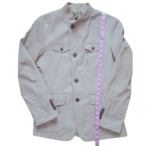 Fall Coat Cargo Moto Jacket Utility Minimalist City Style Ziozia Sz M Taupe - Picture 5 of 8